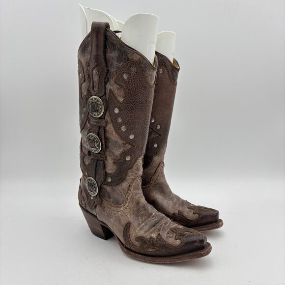 Corral Ornate Concho Boots Studs Women's 5 Western Cowboy - Picture 1 of 12